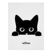 Custom Cute Cat Pet Name ポスター (正面)