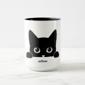 Custom Cute Cat Pet Name マグカップ (中央)