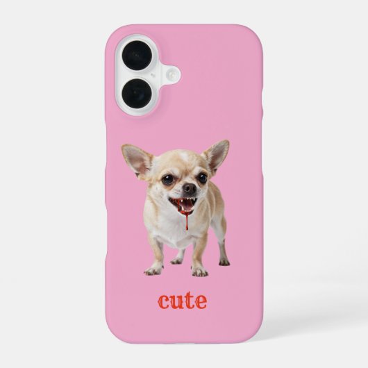 Custom Cute Chihuahua Aggro Nasty Vicious iPhone 16ケース (裏面)