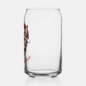 Custom Cute Christmas Cat with Santa Hat ガラス缶 (左)