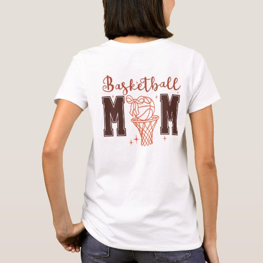 Custom Cute Coquette Basketball Mom Tシャツ (裏面)