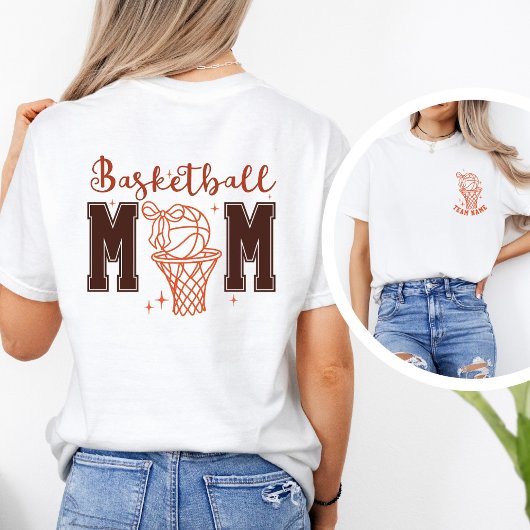 Custom Cute Coquette Basketball Mom Tシャツ