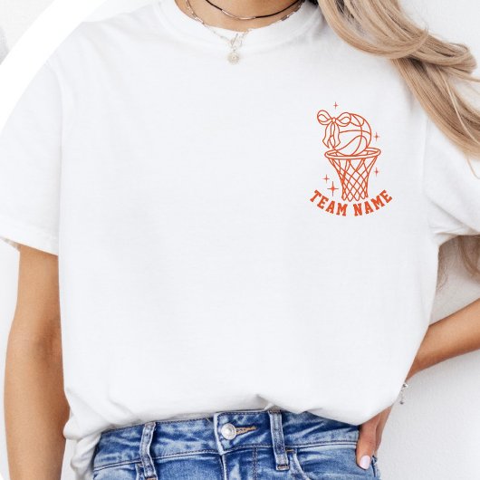 Custom Cute Coquette Basketball Mom Tシャツ