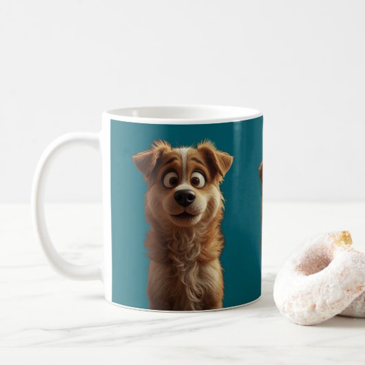 Custom Cute Dog Coffee Mug – Perfect Gift for Dog  コーヒーマグカップ (ドーナツ)