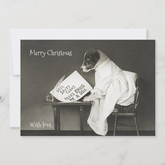 Custom Cute Dog Modern Christmas Holiday  シーズンカード (正面)