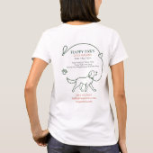 Custom Cute Dog Walking Sitting Service Tシャツ (裏面)