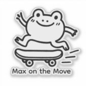Custom Cute Frog Skateboard Sticker – Personalized シール (正面)