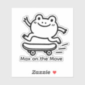 Custom Cute Frog Skateboard Sticker – Personalized シール (シート)