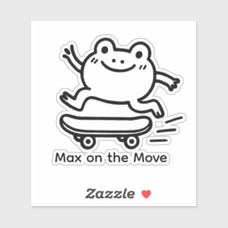Custom Cute Frog Skateboard Sticker – Personalized シール