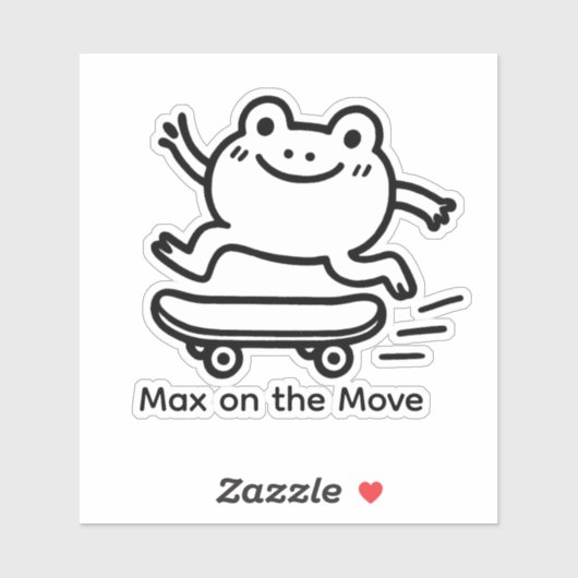 Custom Cute Frog Skateboard Sticker – Personalized シール (シート)