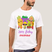 Custom Cute Fruit Happy Birthday Parent T-Shirt Tシャツ (正面)