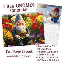 Custom cute Gnome colorful bright funny Vol. 2 - カレンダー