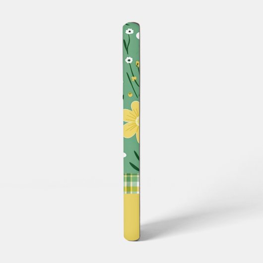 Custom Cute Green & Yellow Country Floral Samsung Galaxyケース (左側面)