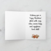 Custom Cute Hand Drawn Capybara Pun Christmas  カード (内部)