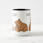 Custom Cute Hand Drawn Mama Bear Baby Bear Coffee  マグカップ (中央)