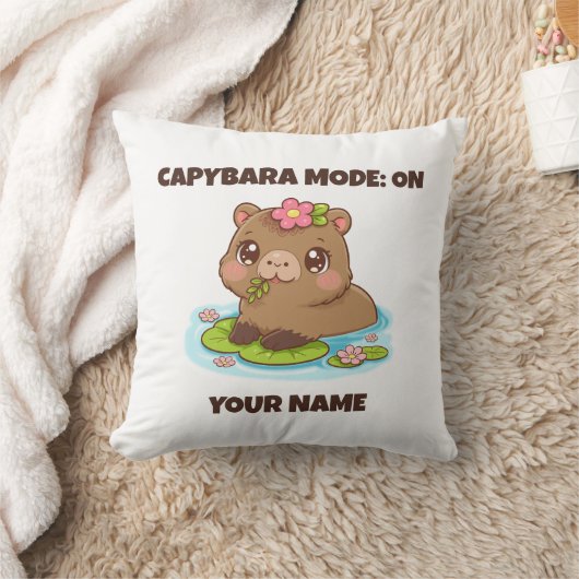 Custom Cute Kawaii Capybara Mode クッション (ブランケット)