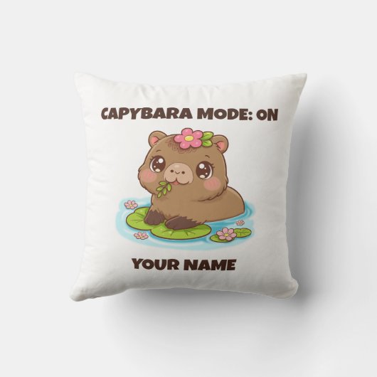 Custom Cute Kawaii Capybara Mode クッション (裏面)