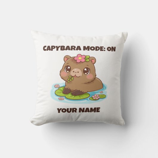 Custom Cute Kawaii Capybara Mode クッション (正面)