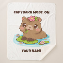 Custom Cute Kawaii Capybara Mode シェルパブランケット