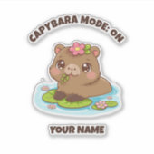 Custom Cute Kawaii Capybara Mode シール (正面)