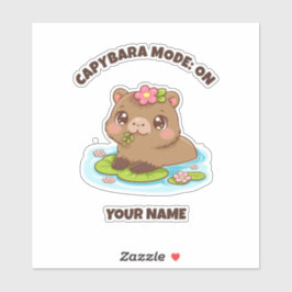 Custom Cute Kawaii Capybara Mode シール