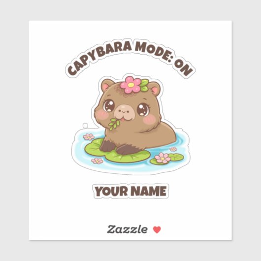 Custom Cute Kawaii Capybara Mode シール (シート)