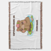 Custom Cute Kawaii Capybara Mode スローブランケット (正面縦)