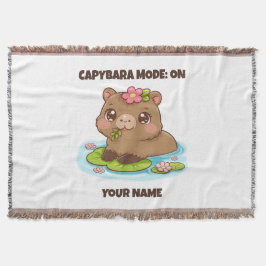 Custom Cute Kawaii Capybara Mode スローブランケット