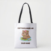 Custom Cute Kawaii Capybara Mode トートバッグ (正面)