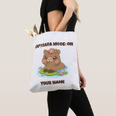 Custom Cute Kawaii Capybara Mode トートバッグ (クローズアップ)