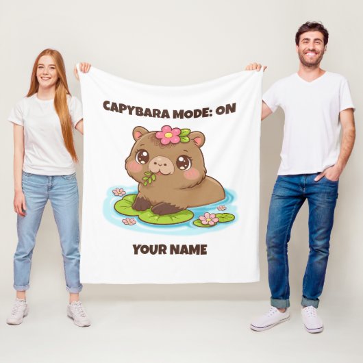 Custom Cute Kawaii Capybara Mode フリースブランケット (インサイチュ)