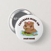 Custom Cute Kawaii Capybara Mode Button 缶バッジ (正面&裏面)