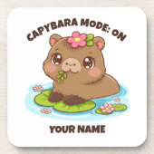 Custom Cute Kawaii Capybara Mode Coaster コースター (正面)