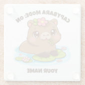 Custom Cute Kawaii Capybara Mode Glass Coaster ガラスコースター (裏面)