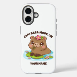 Custom Cute Kawaii Capybara Mode iPhone Case 16ケース