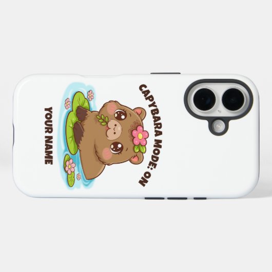 Custom Cute Kawaii Capybara Mode iPhone Case Case-Mate iPhoneケース (裏面 (横))