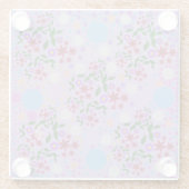 Custom Cute Kidcore Confetti Floral & Vine Pattern ガラスコースター (裏面)