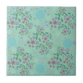Custom Cute Kidcore Confetti Floral & Vine Pattern タイル (正面)