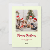 Custom Cute Meowy Christmas Cartoon Cats Photo シーズンカード (裏面)