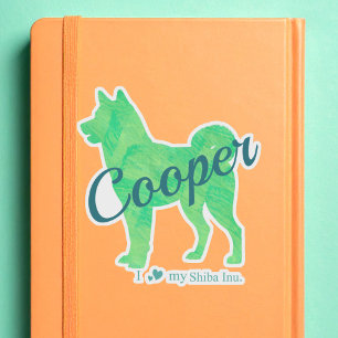 Custom Cute Pastel Green Color Shiba Inu – Dog シール