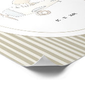 Custom Cute Pilot Bunny Nursery Name Date Poster ポスター (角)