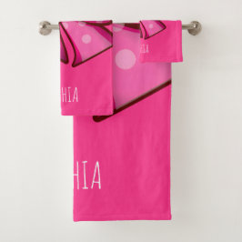 Custom Cute Pink Bow Coquette Girls  バスタオルセット