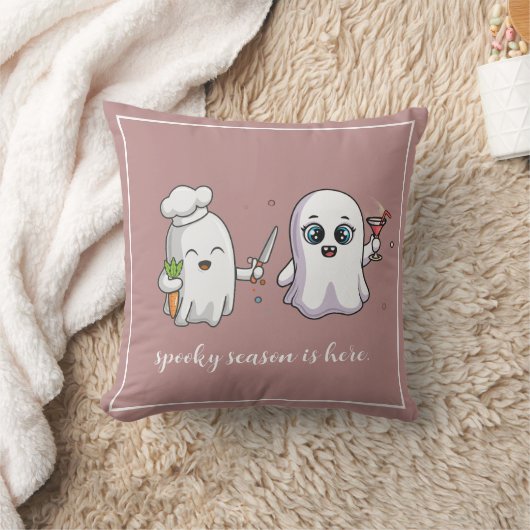 Custom Cute Pink Friendly Ghosts Spooky Season クッション (ブランケット)