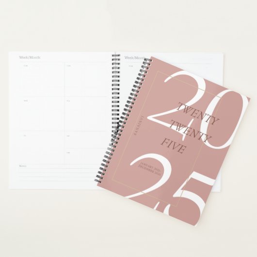 Custom Cute Pink Minimal 2025 Calendar  Planner プランナー手帳 (ディスプレー)