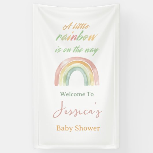 Custom Cute Rainbow Baby Shower Welcome 横断幕 (縦)