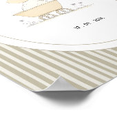 Custom Cute Sheep Nursery Name Date Poster ポスター (角)