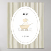 Custom Cute Sheep Nursery Name Date Poster ポスター (正面)
