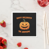 Custom Cute Spooky Pumpkin Happy Halloween  スタンダードカクテルナプキン (インサイチュ)