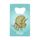 Custom Cute Triceratops クレジットカード栓抜き (正面)