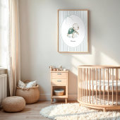 Custom Cute Turtle – Baby Shower Newborn Name Gift ポスター